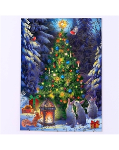 Пазл деревянный фигурный на новый год Puzzle