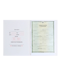 Папка для свидетельства о рождении Сима-ленд