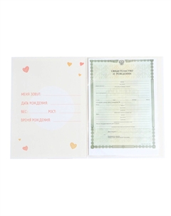 Папка для свидетельства о рождении Сима-ленд