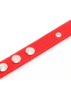 Ошейник клепаный, 40.5 х 2 см, ош 26-34 см, полиэстер, красный Пижон