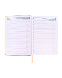 Ежедневник - планер а5, недатированный 200 листов, кожзам, интегральная обложка, софтач, 2 ляссе, резинка, синий Calligrata