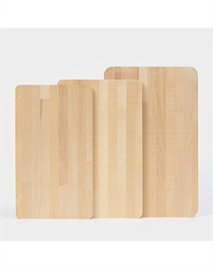Набор деревянных разделочных досок на подставке, 3 шт: 35×22 см, 32×20 см, 31×18 см, массив березы Доляна