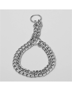 Ошейник - удавка металлический двухрядный, 35 см, толщина проволоки 2 мм Пижон