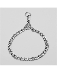 Ошейник - удавка металлический однорядный, 70 см, толщина проволоки 4 мм Пижон