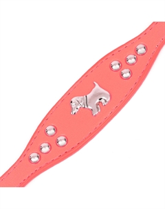 Ошейник-селедка со щенком, 29-32 х 2,5 см, искусственная кожа, красный Пижон