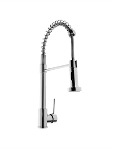 Смеситель для кухни z3824, однорычажный, гибкий излив на пружине, аэратор 2 режима, хром Zein