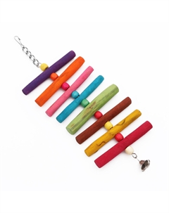 Игрушка для птиц с бусинами и колокольчиком, 18 х 10 см Пижон