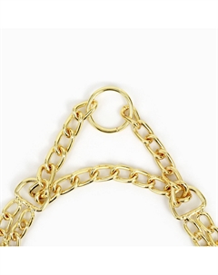 Ошейник - полуудавка металлический двухрядный, 40 см, толщина проволоки 2 мм, золотистый Пижон