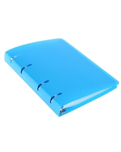 Тетрадь на кольцах a5, 120 листов, в клетку, пластиковая обложка, блок офсет, голубая Calligrata