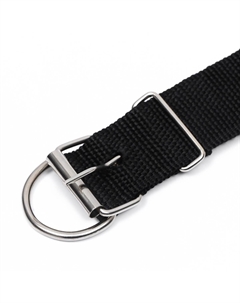 Ошейник клепаный, 48.5×3 см, ош 31-40 см, полиэстер, черный Пижон