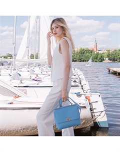 Сумка женская на клапане, средний размер, цвет голубой Textura