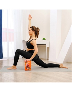 Блок для йоги tropics, 23х15х8 см, цвет оранжевый Sangh