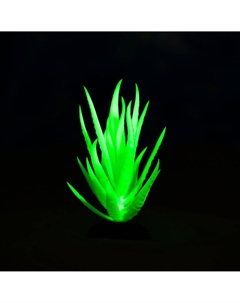 Растение искусственное аквариумное, светящееся, 10 см, зеленое Пижон аква