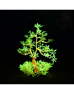 Растение искусственное аквариумное, светящееся, 10 см, красное Пижон аква