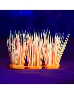 Растение искусственное аквариумное, светящееся, 9 см, красное Пижон аква