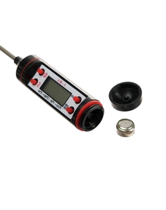 Термометр (термощуп) кухонный jr-1, электронный, на батарейках, с чехлом, черный Luazon home