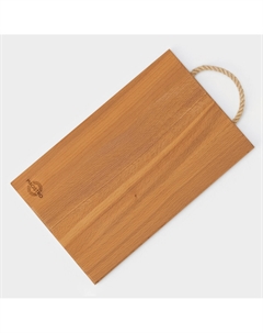 Доска разделочная деревянная с веревочной ручкой, 29×18×1,2 см, дуб Magistro