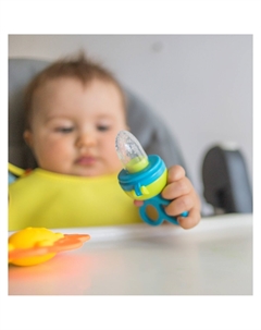 Ниблер с силиконовой сеточкой, вращающийся поршень, голубой Крошка я