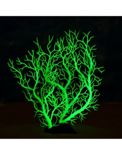 Растение искусственное аквариумное, светящееся, 20 см, зеленое Пижон аква