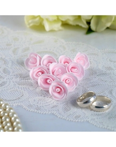 Набор цветов для декора из фоамирана, d=2 см, 10 шт., розовый Nobrand