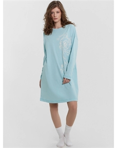 Сорочка ночная женская голубая с принтом Mark formelle