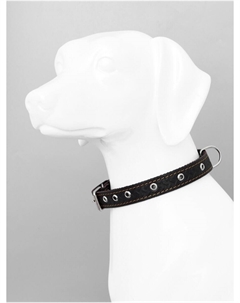 Ошейник кожаный усиленный капроном с полукольцом, 55 х 2,5 см, ош 27-53 см, коричневый Пижон