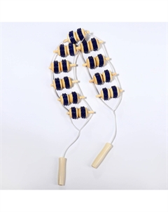 Массажер-лента для спины, 10 звеньев, деревянный, с шипами, 86×7.5×3 см Onlitop