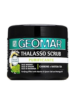 Талассо скраб очищающий для тела с черной солью и растительным углем 600 Geomar