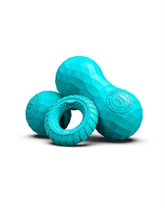 Набор из двух массажных мячей с кистевым эспандером (без коробки) FT-SM3ST-TQ-DSC бирюзовый Original fittools