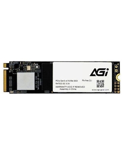 SSD накопитель AI198 512G80AI198R 512ГБ, M.2 2280, PCIe 3.0 x4, NVMe, M.2, rtl Agi