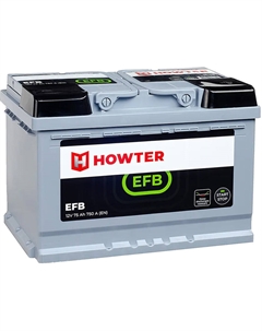 Автомобильный аккумулятор EFB 75 Ач обратная полярность L3 Howter
