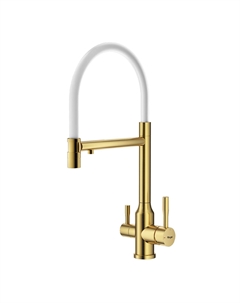 Смеситель для кухни R81 R81.63.03 золотой сатин, с подключением к фильтру Raglo
