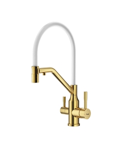 Смеситель для кухни R81 R81.62.03 золотой сатин, с подключением к фильтру Raglo