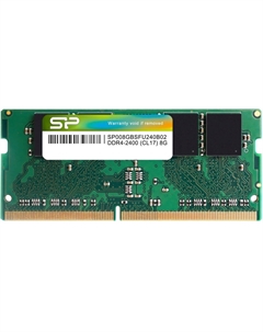 Память DDR4 SODIMM 8Gb, 2400MHz, CL17, 1.2 В, (SP008GBSFU240B02) Silicon power