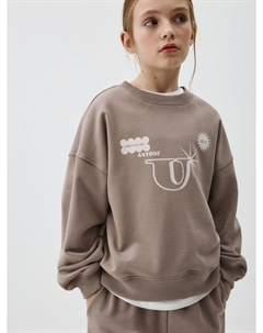 Свитшот оверсайз с принтом для девочек Sela