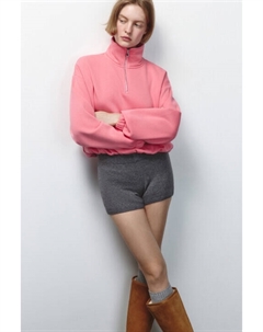 Толстовка укороченная с воротником на молнии Befree