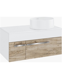 Тумба с раковиной Вудлайн 85 подвесная, крафтовый дуб, раковина Palla 40 Runo
