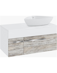 Тумба с раковиной Вудлайн 100 подвесная, скандинавский дуб, раковина Terzo 60 Runo