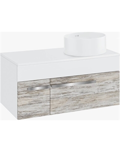 Тумба с раковиной Вудлайн 100 подвесная, скандинавский дуб, раковина Palla 40 Runo