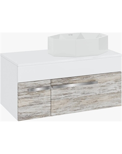 Тумба с раковиной Вудлайн 100 подвесная, скандинавский дуб, раковина Cristallo 50 Runo