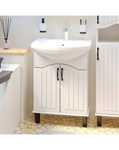 Тумба с раковиной Марсель 65, напольная, белая Runo