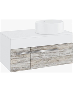 Тумба с раковиной Вудлайн 85 подвесная, скандинавский дуб, раковина Palla 40 Runo