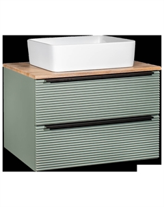 Тумба под раковину Орлеан 70 зеленая, дуб натуральный Runo