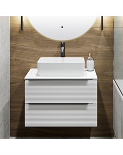 Тумба под раковину Орлеан 70 белая матовая, белый глянец Runo
