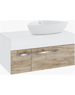 Тумба с раковиной Вудлайн 85 подвесная, крафтовый дуб, раковина Terzo 60 Runo