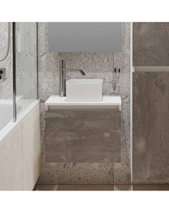 Тумба под раковину Бари 50 железный камень Runo