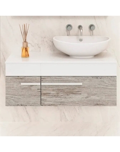 Тумба с раковиной Вудлайн 100, скандинавский дуб, раковина Гамма 56 Runo