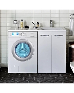 Тумба с раковиной Лира 60, L, под стиральную машину, раковина лайт Runo