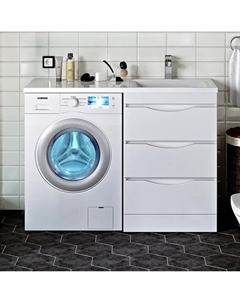 Тумба с раковиной Орион 60, L, под стиральную машину, раковины лайт Runo