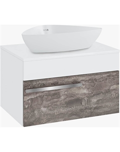 Тумба с раковиной Вудлайн 65 подвесная, железный камень, раковина Terzo 60 Runo